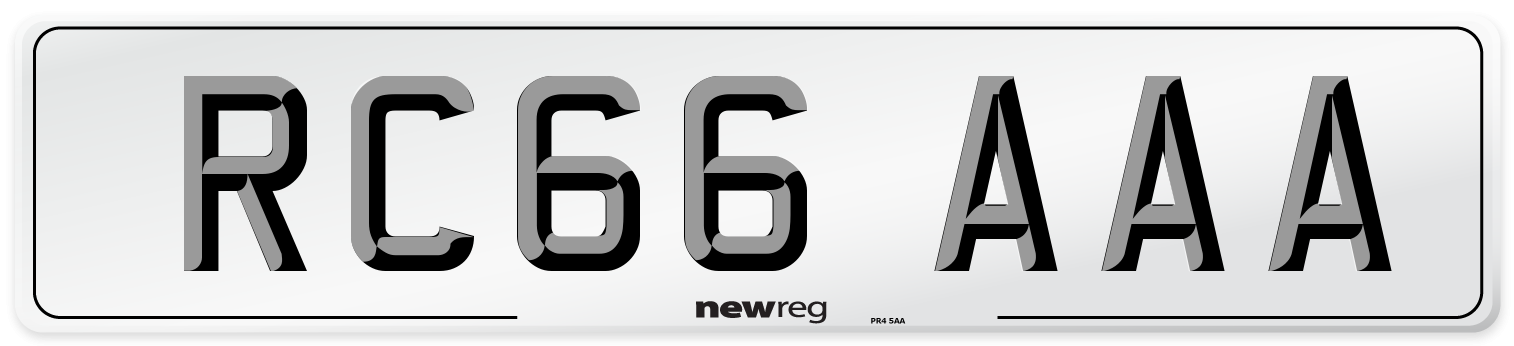 RC66 AAA Number Plate from New Reg